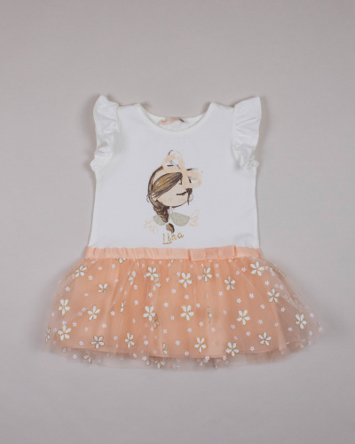 BABY ROSE 4480 Платье  (цвет: Кремовый\персиковый)