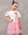 DMB KIDS 0333 Платье  (цвет: Кремовый\розовый)