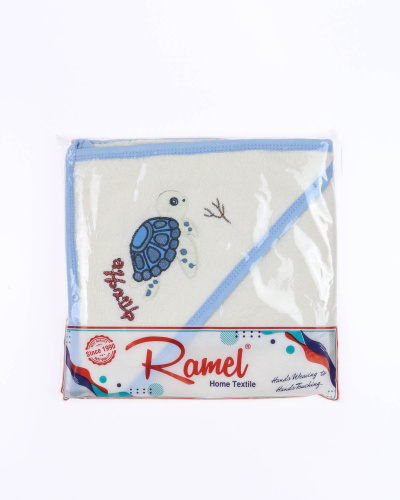 RAMEL 305 Простынка купальная с уголком  (цвет: Кремовый с голубым)